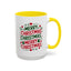Christmas Mug - Merry Christmas Green & Red Text Trees Hearts Snowflakes Stars