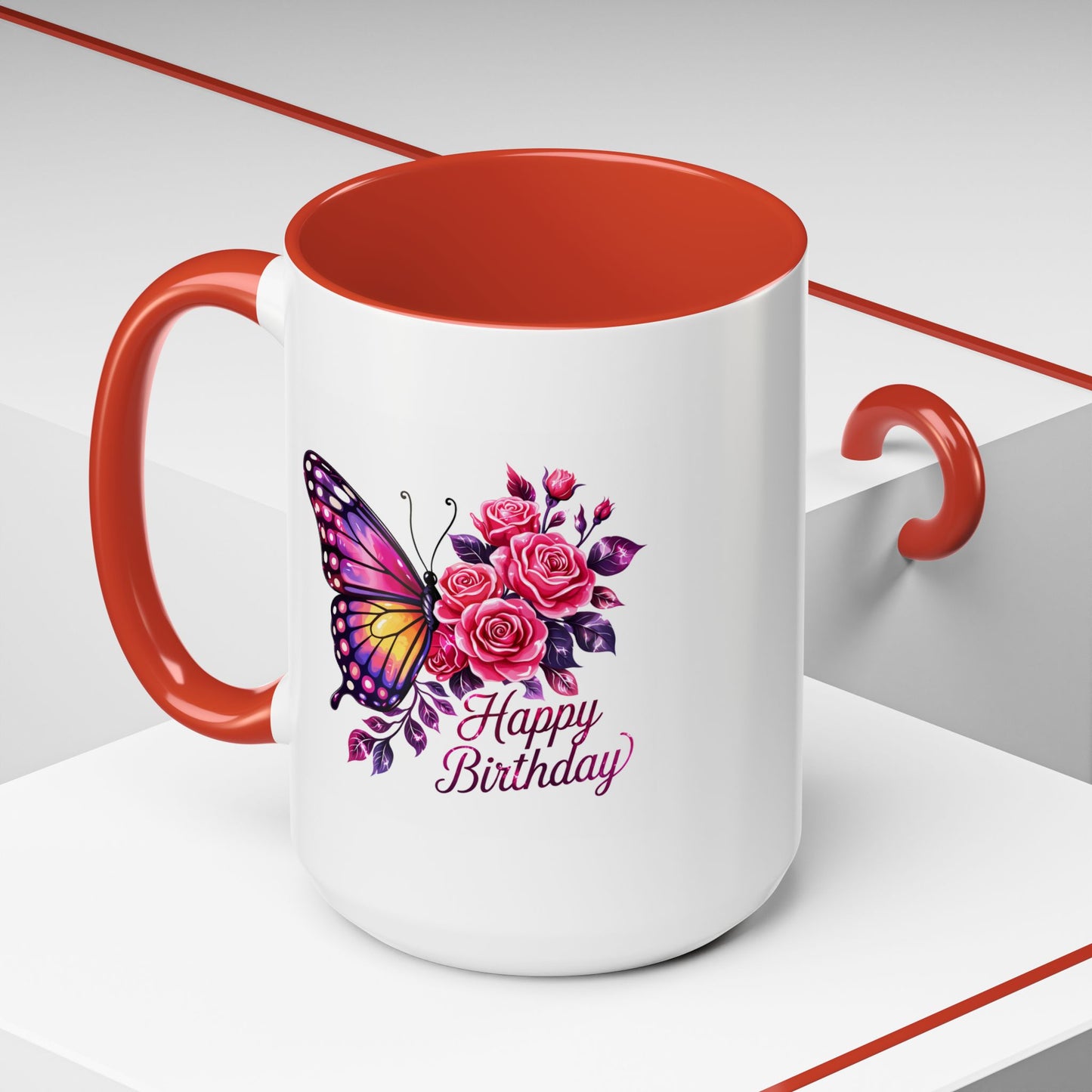 Birthday Mug - Butterfly Flowers