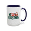 Christmas Mug - Merry Christmas Green & Red Text Santa Present