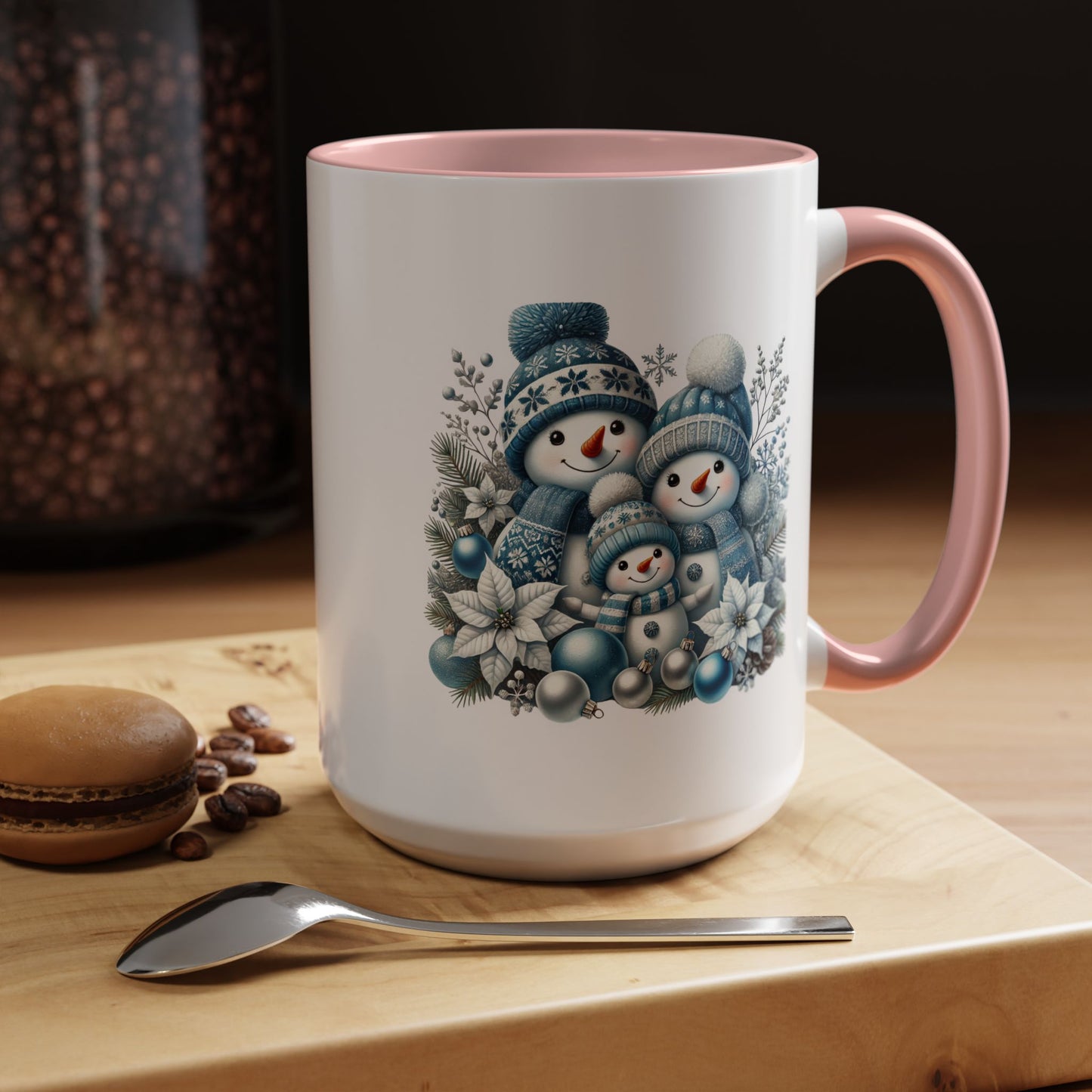 Christmas Mug - Blue Snowman Family