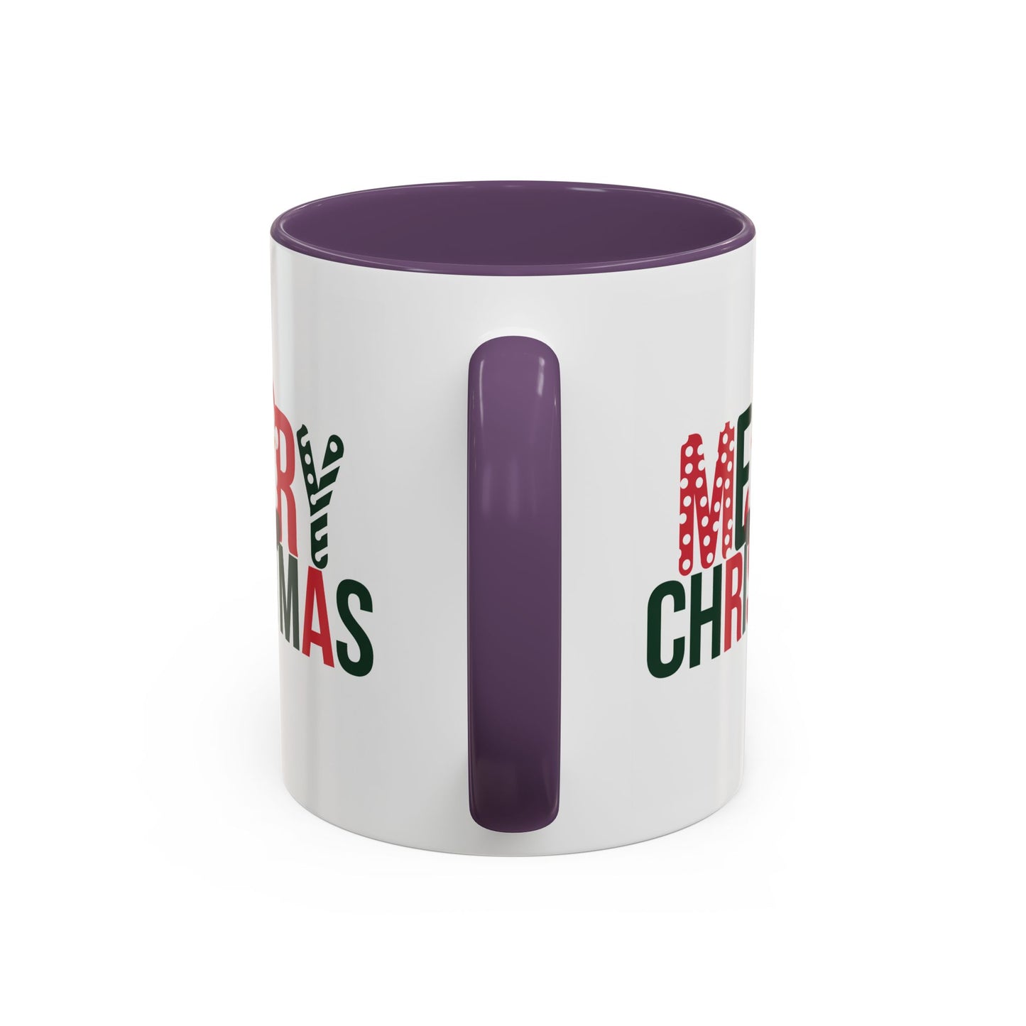 Christmas Mug - Merry Christmas Green & Red Text Santa