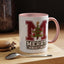 Christmas Mug - Merry Christmas White Green & Red College Text