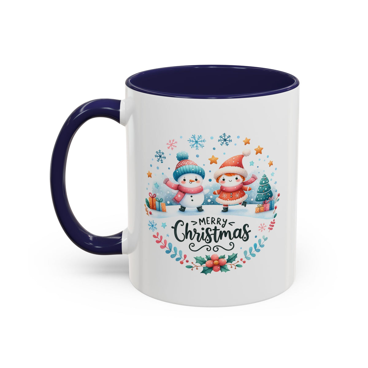Chistmas Mug - Merry Christmas Snowman and Snowlady