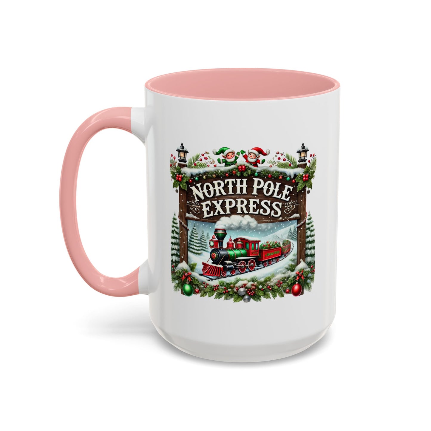 Christmas Mug - North Pole Express Steam Locomotive Decorations