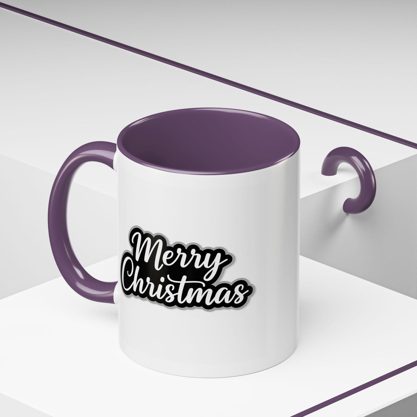 Christmas Mug - Merry Christmas White Black & Grey Text