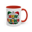 Christmas Mug - Merry Christmas Red Yellow & Green Text Green & Red Hat