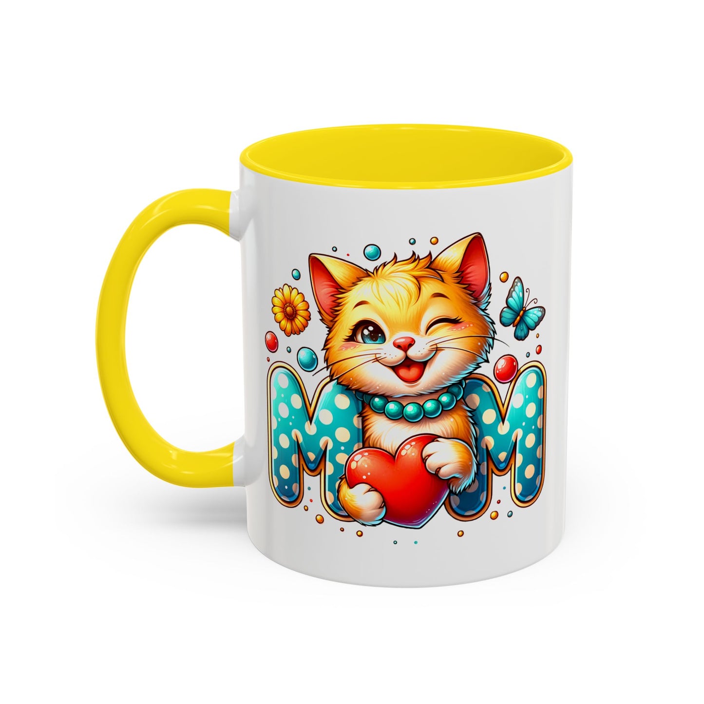 Mother's Day Mug - Mom Cat Red Heart
