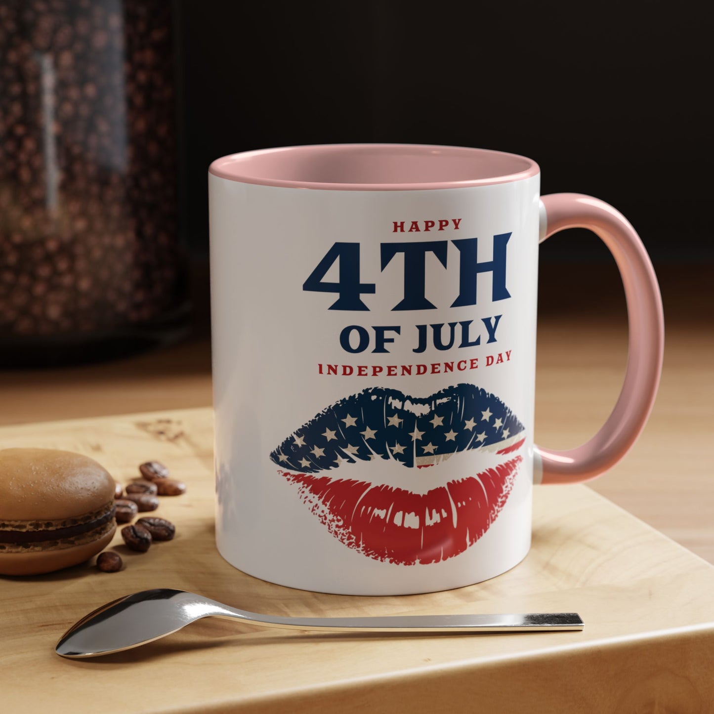 4th of July Mug - Happy 4th of July Flag Lips