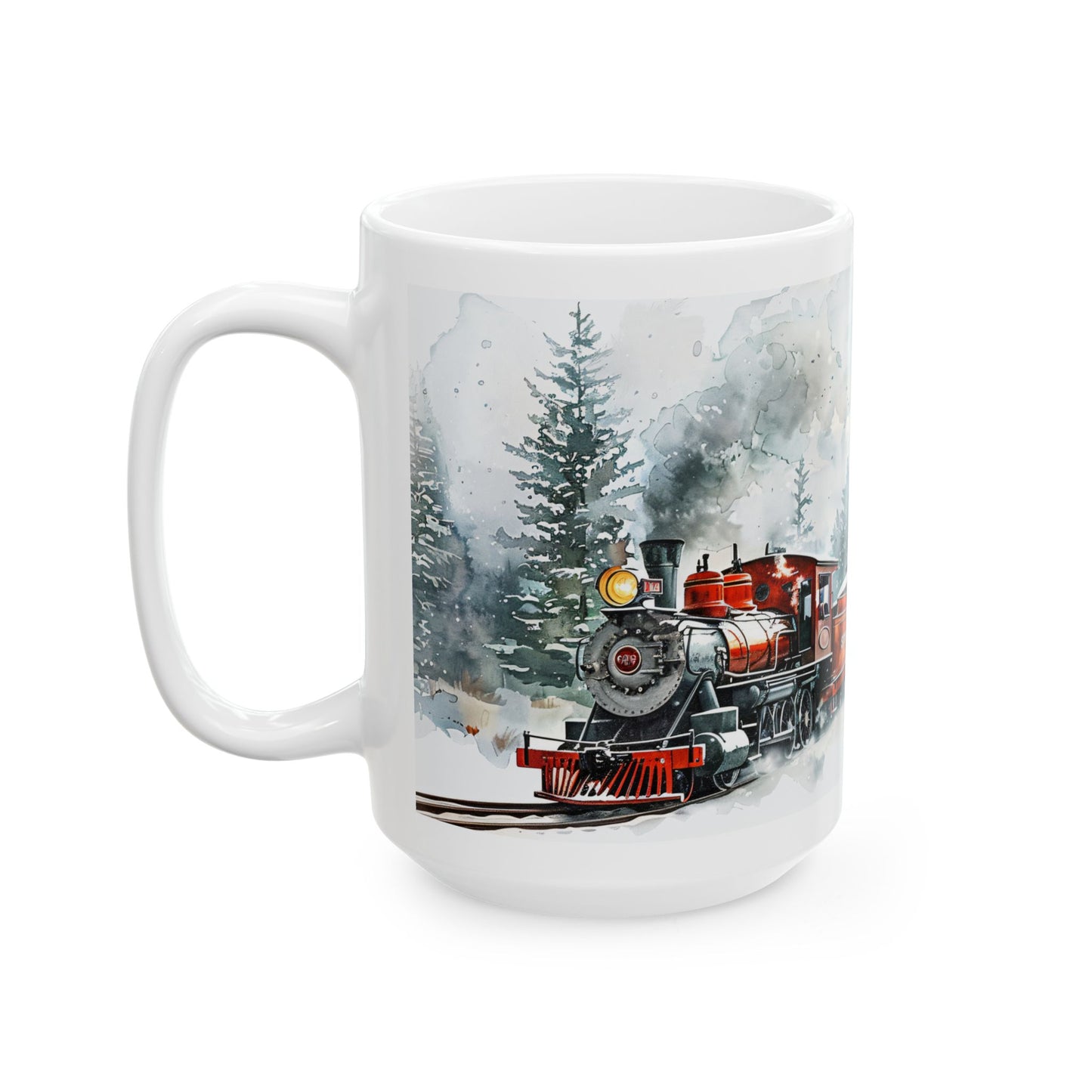 Christmas Mug - Snowy Landscape Train Wrap 5
