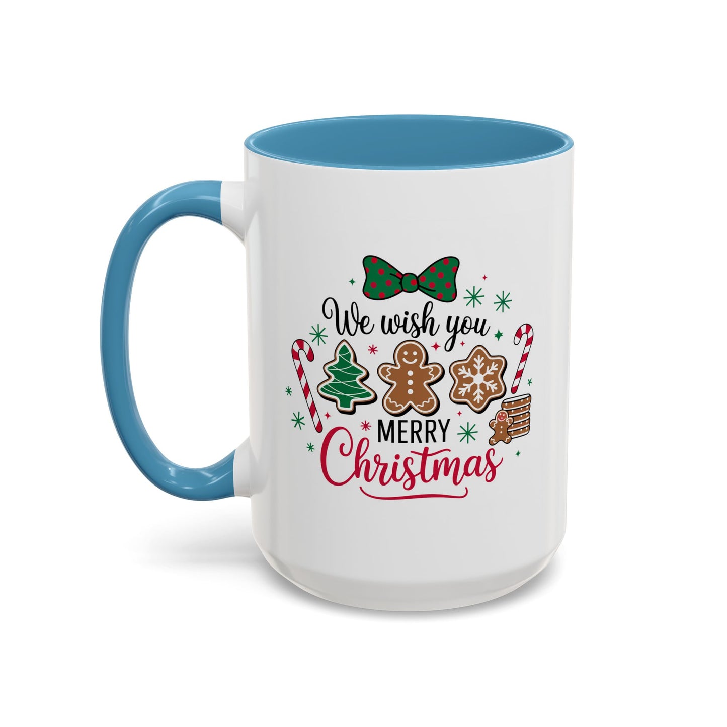 Christmas Mug - We Wish You a Merry Christmas Black & Red Text Cookies & Candy