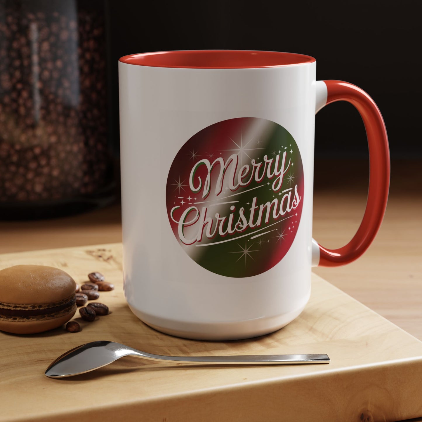 Christmas Mug - Merry Christmas White and Red Text Decoration