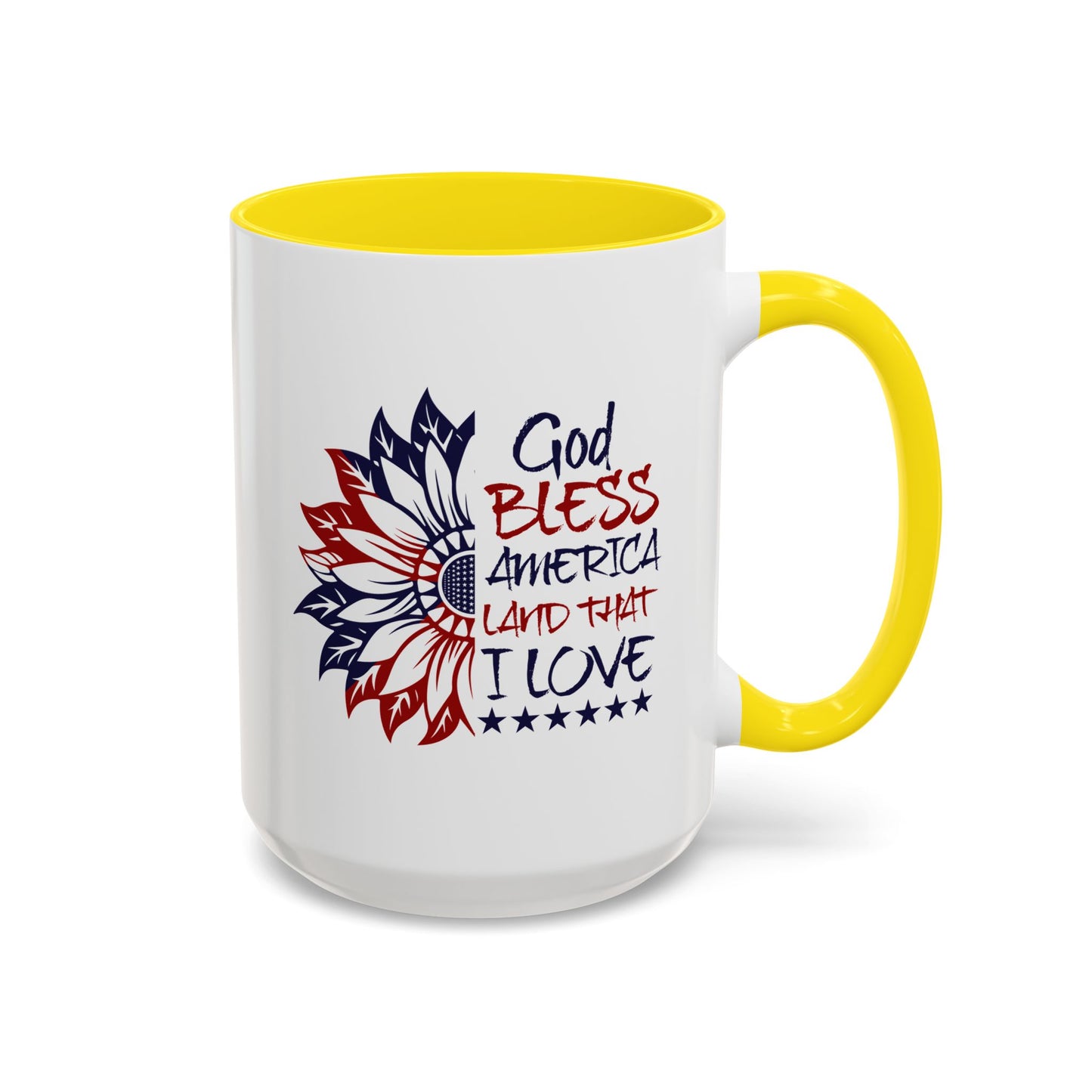 4th of July Mug - God Bless America Sunflower