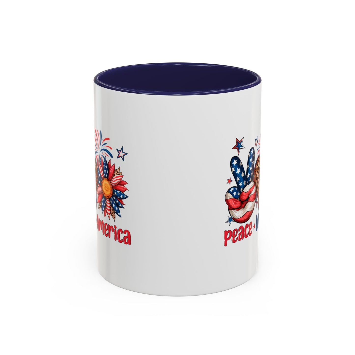 4th of July Mug - Peace Love America