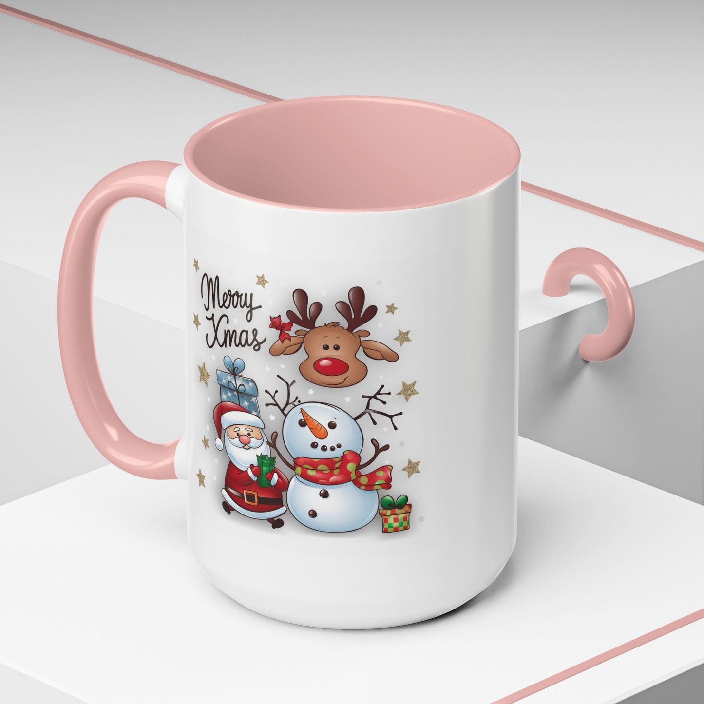 Christmas Mug - Merry Xmas Santa Snowman Reindeer
