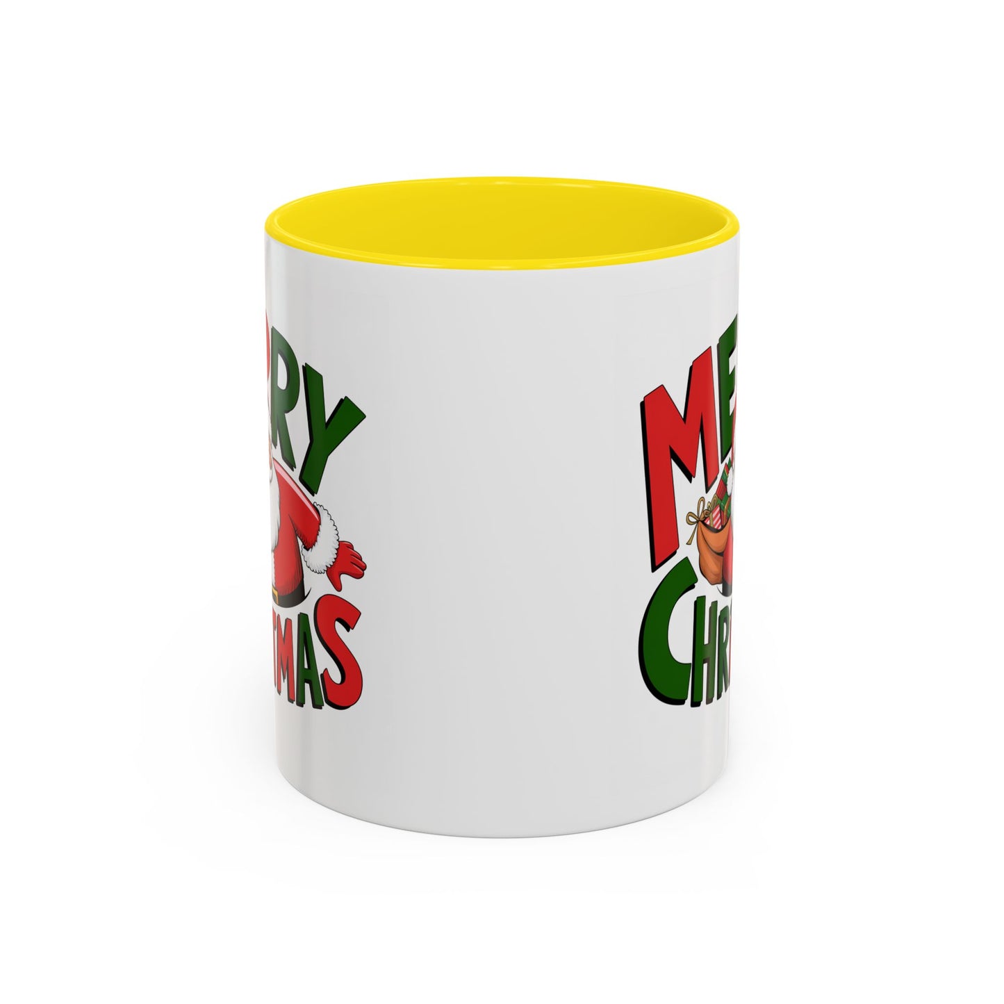 Christmas Mug - Green & Red Text Santa Presents
