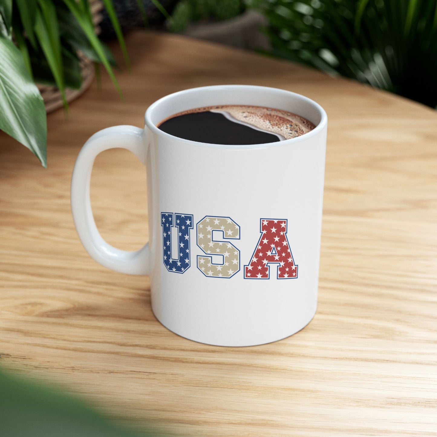 4th of July Mug - USA Red White & blue Stars