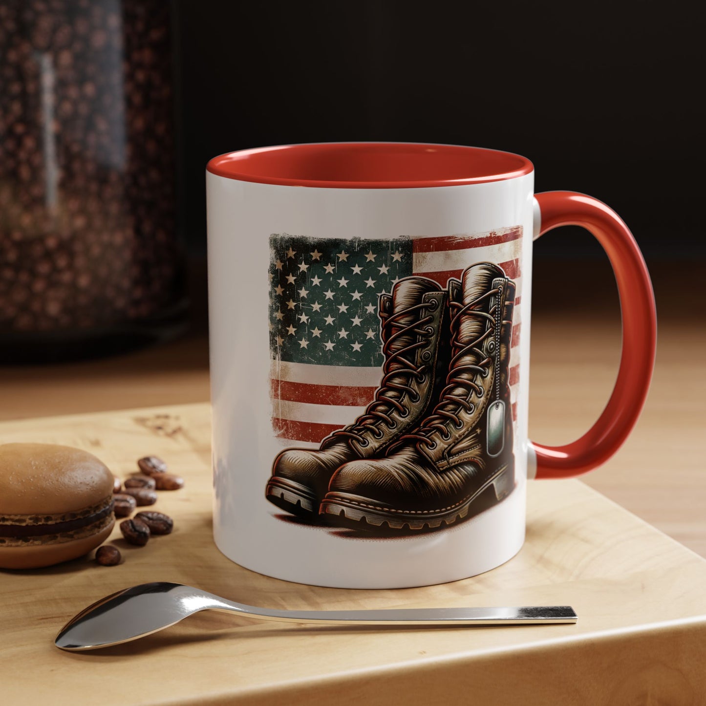 4th of July Mug - Fallen Soldier Boots Flag
