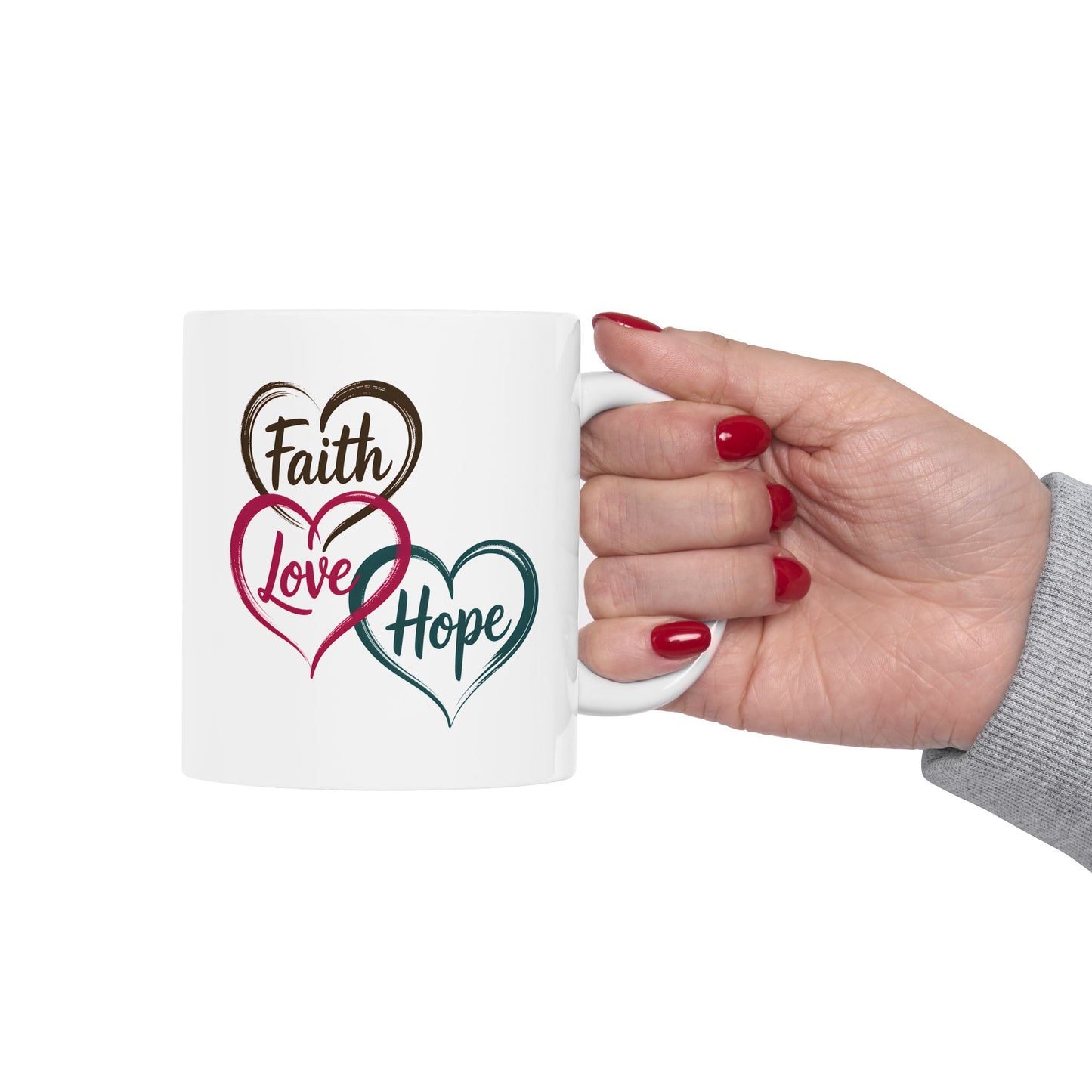 Religious Mug - Faith Love Hope