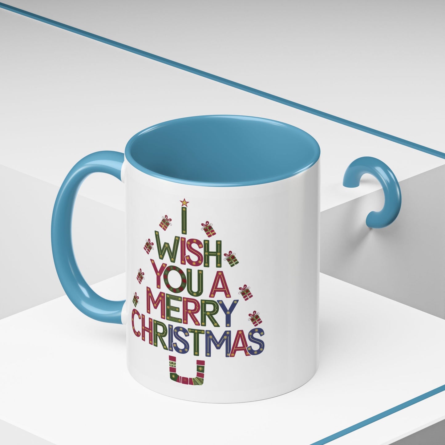 Christmas Mug - I Wish You a Merry Christmas Present Treee