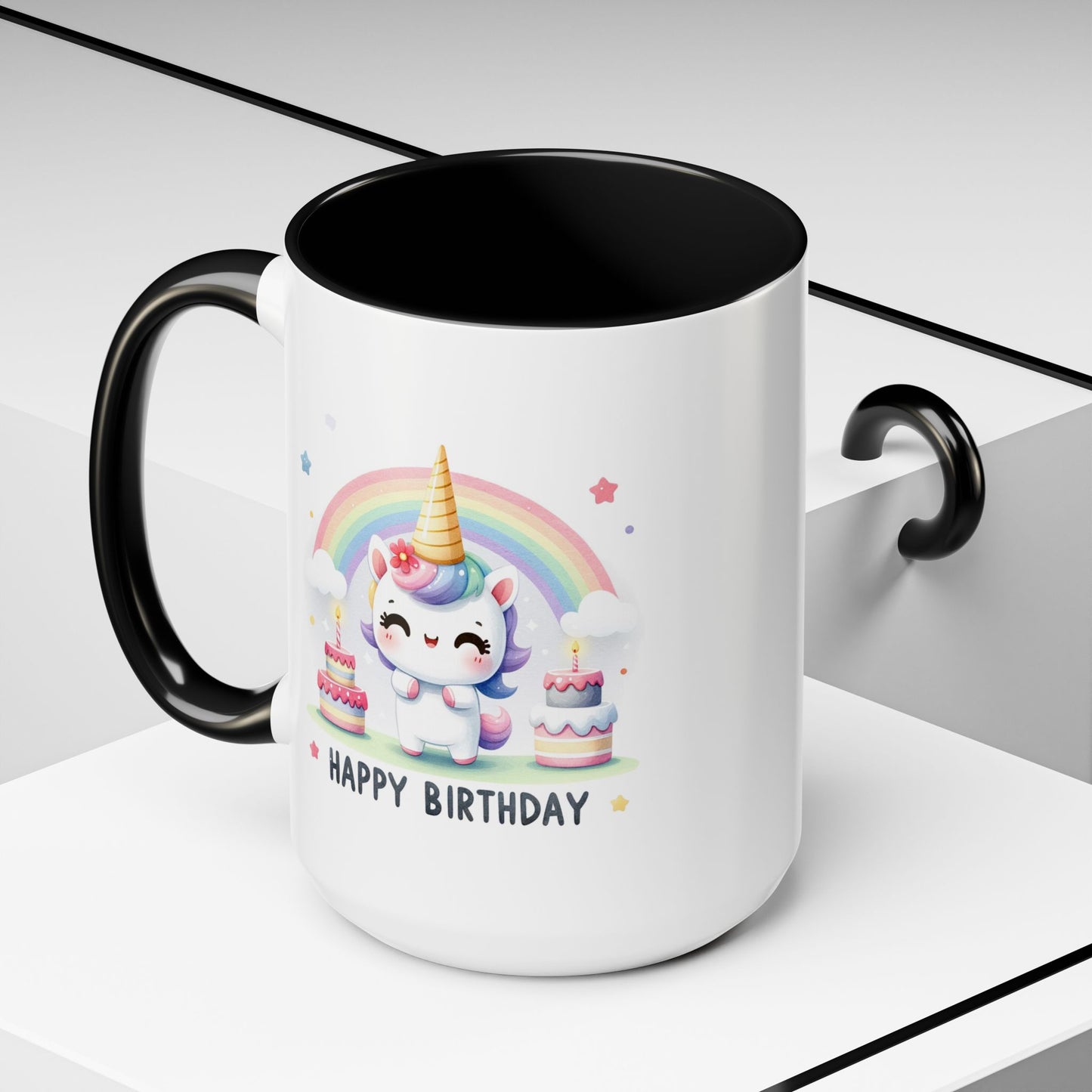 Birthday Mug -  Unicorn With Cakes
