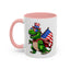 4th of July Mug - T Rex Dinosaur USA Flag