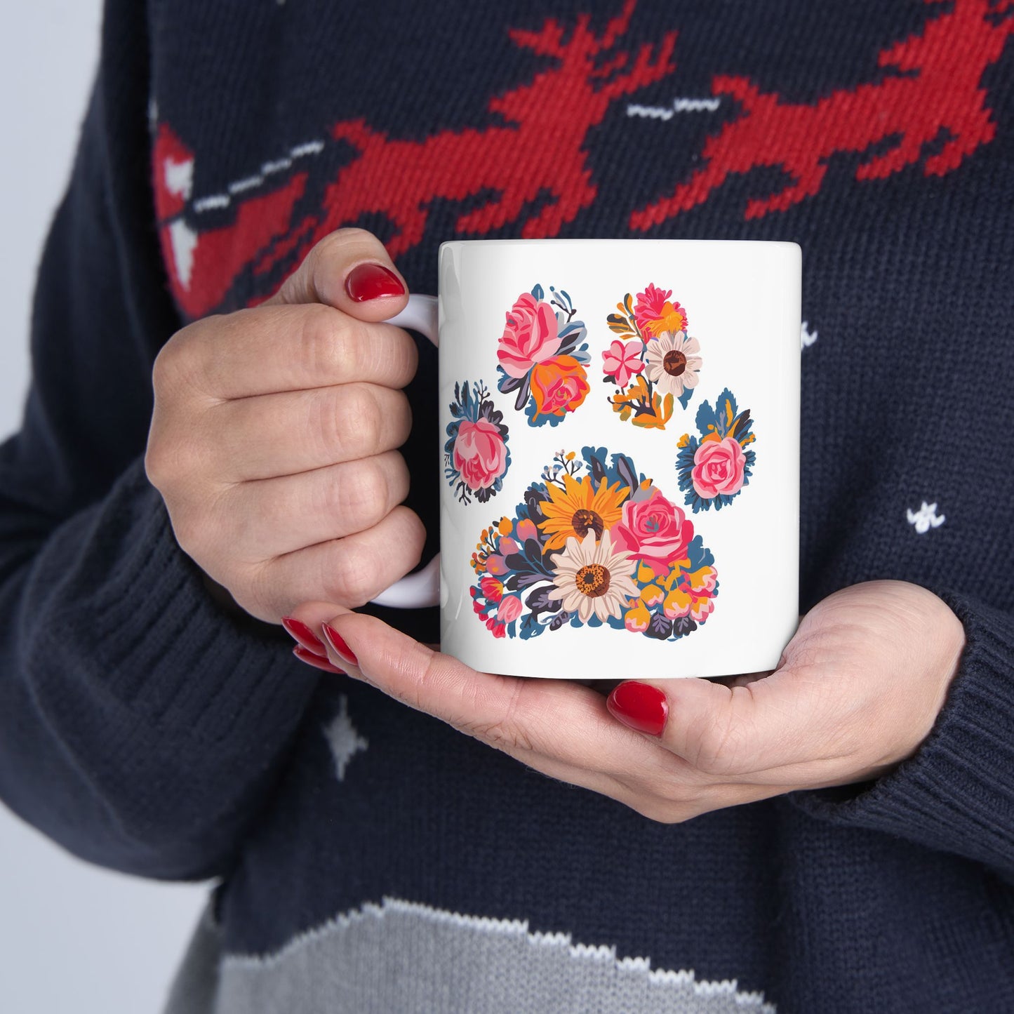 Animal Mug - Floral Dog Paw