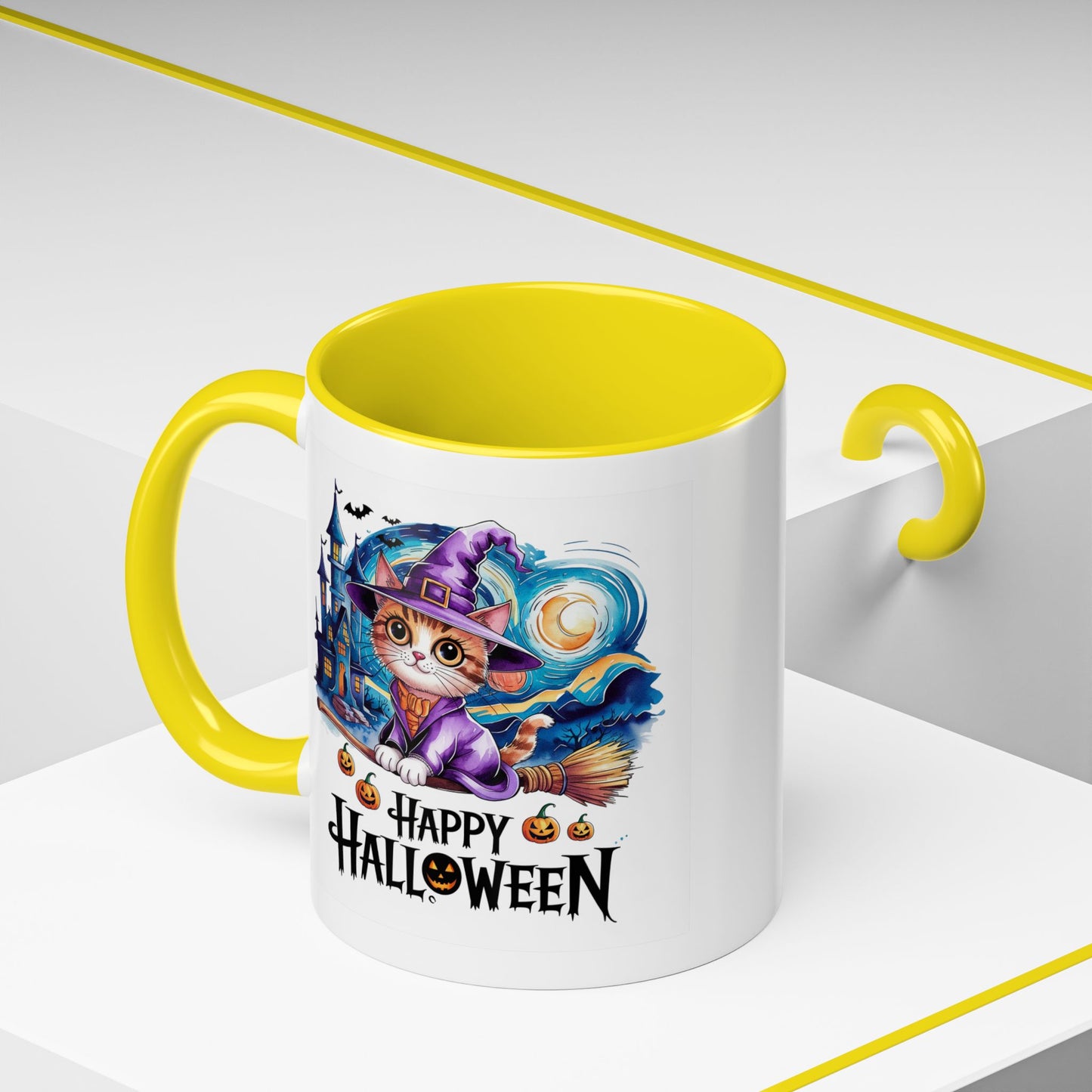 Halloween Mug - Happy Halloween Cat Witch