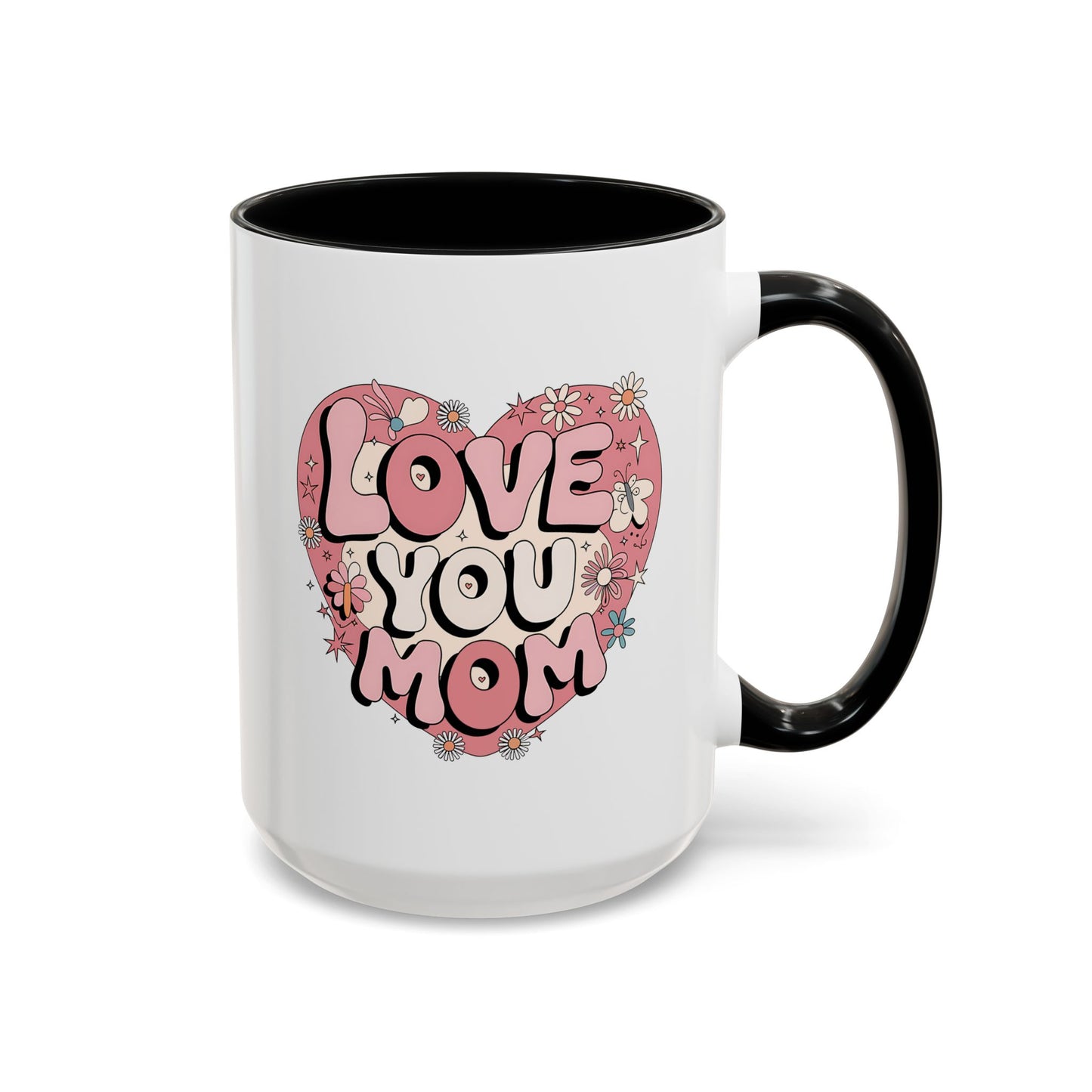 Mother's Day Mug - Love You Mom Retro Heart