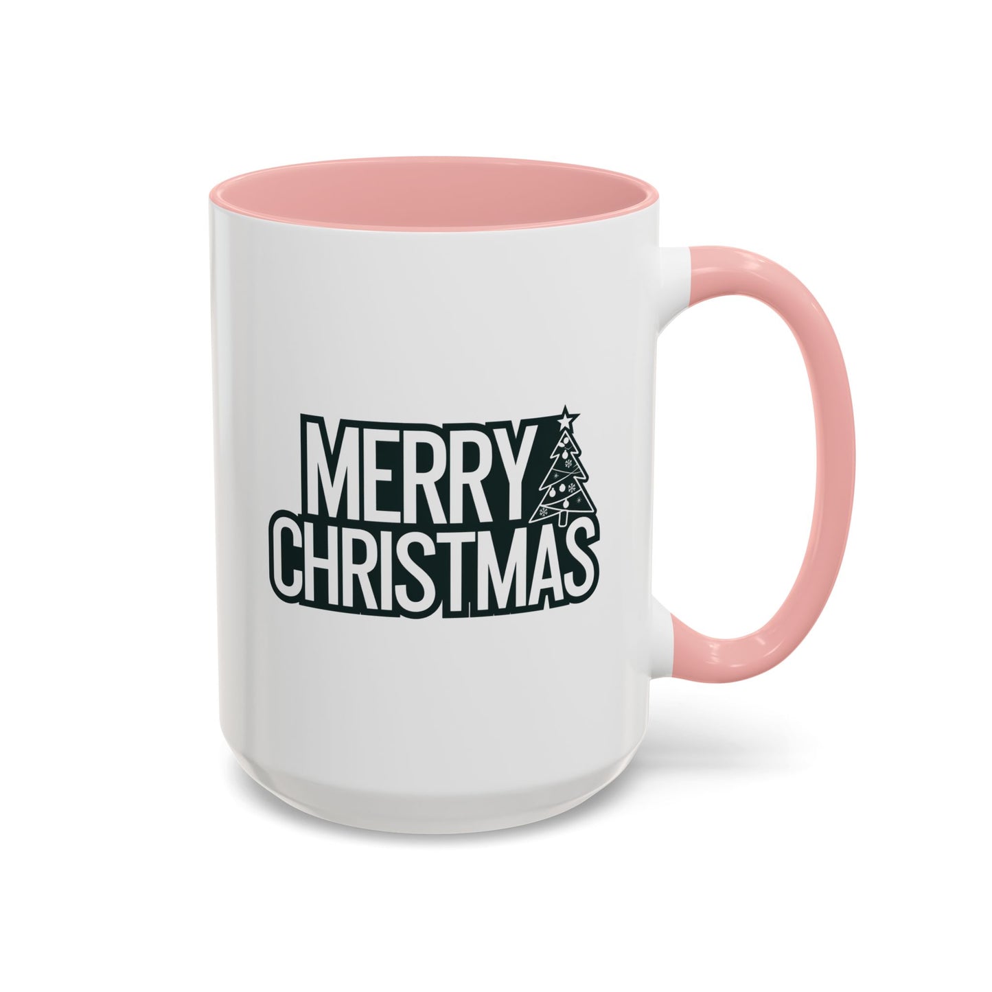 Christmas Mug - Merry Christmas White & Black Text Tree