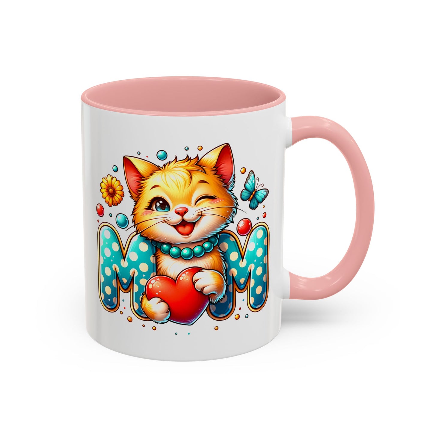 Mother's Day Mug - Mom Cat Red Heart