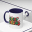Christmas Mug - Merry Christmas Green Yellow & Red Text Hats
