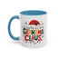 Christmas Mug - Grandma Claus Green Yellow & Red Text Hat Lights Stars