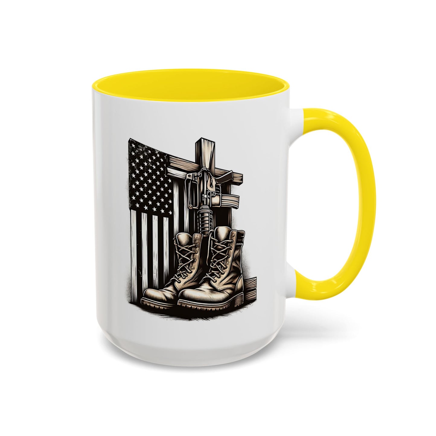 4th of July Mug - Fallen Soldier Boots Flag