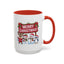 Christmas Mug - Merry Christmas White Text Reindeer Snowmen Penguin