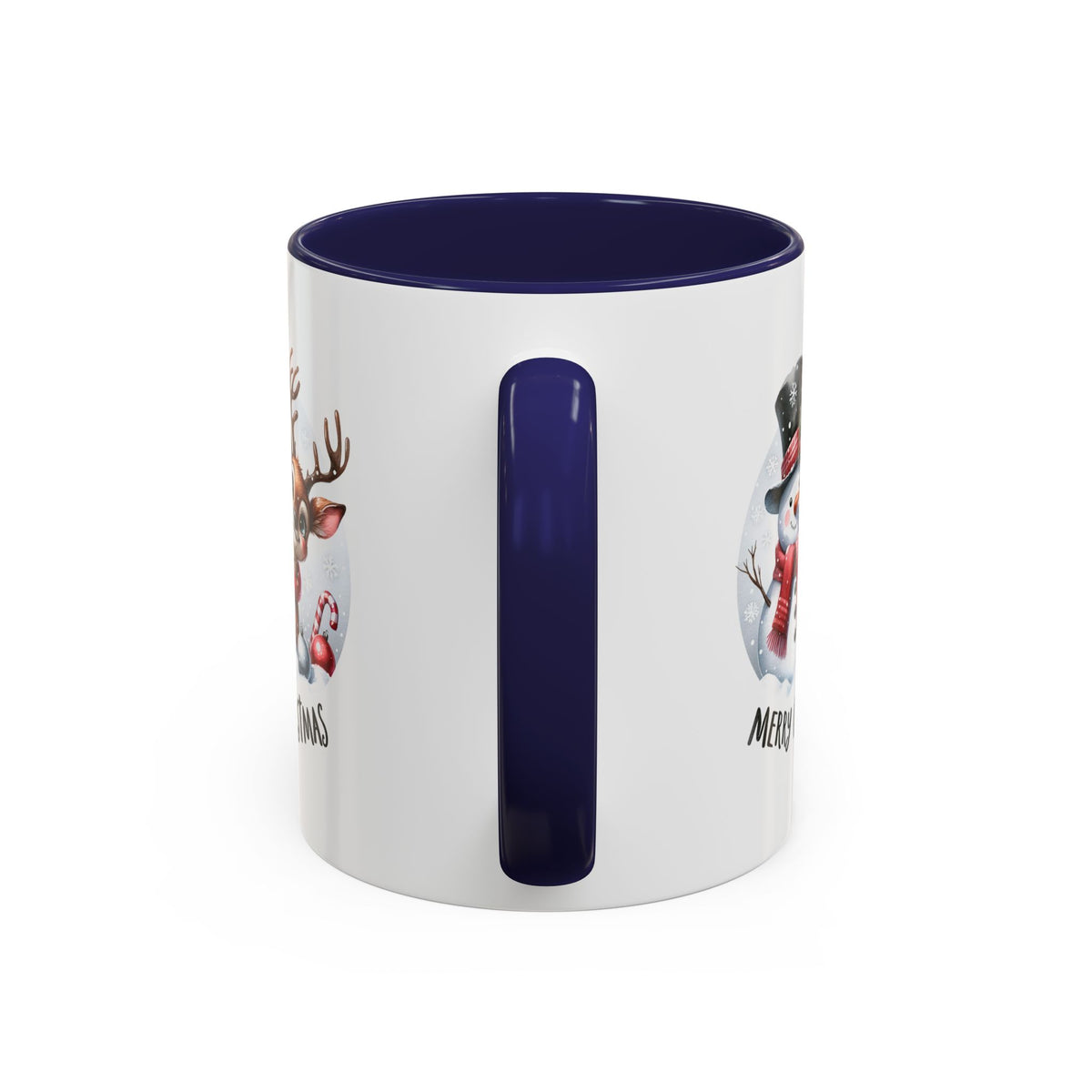 Chistmas Mug - Merry Christmas Snowman and Reindeer
