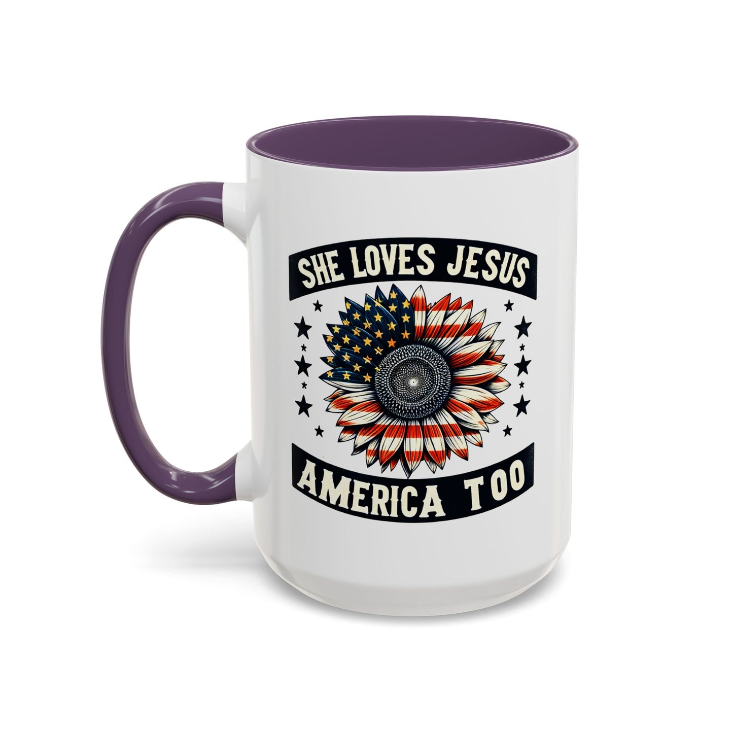 4th of July Mug - She Loves Jesus & America Too
