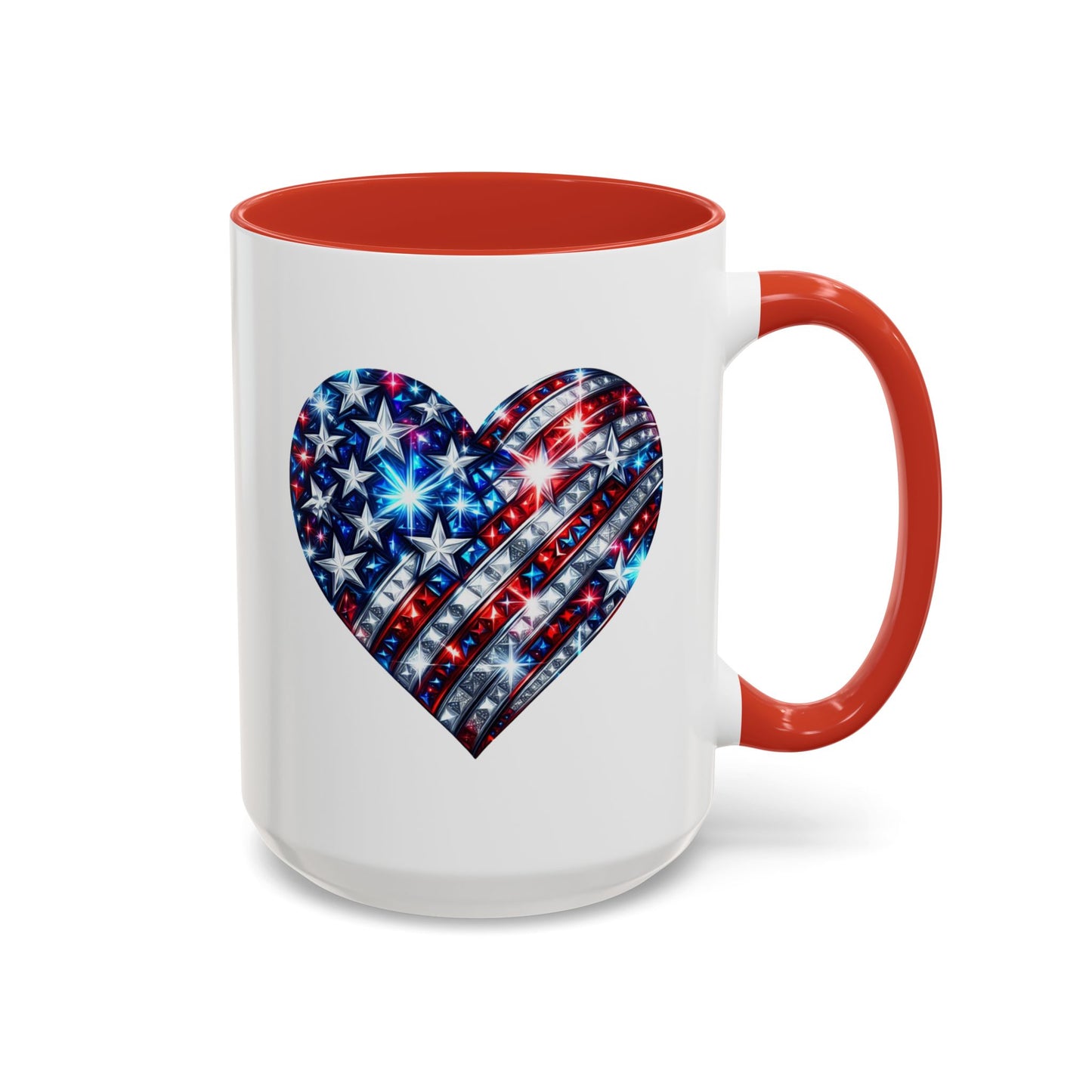 4th of July Mug - USA Sparkle Heart