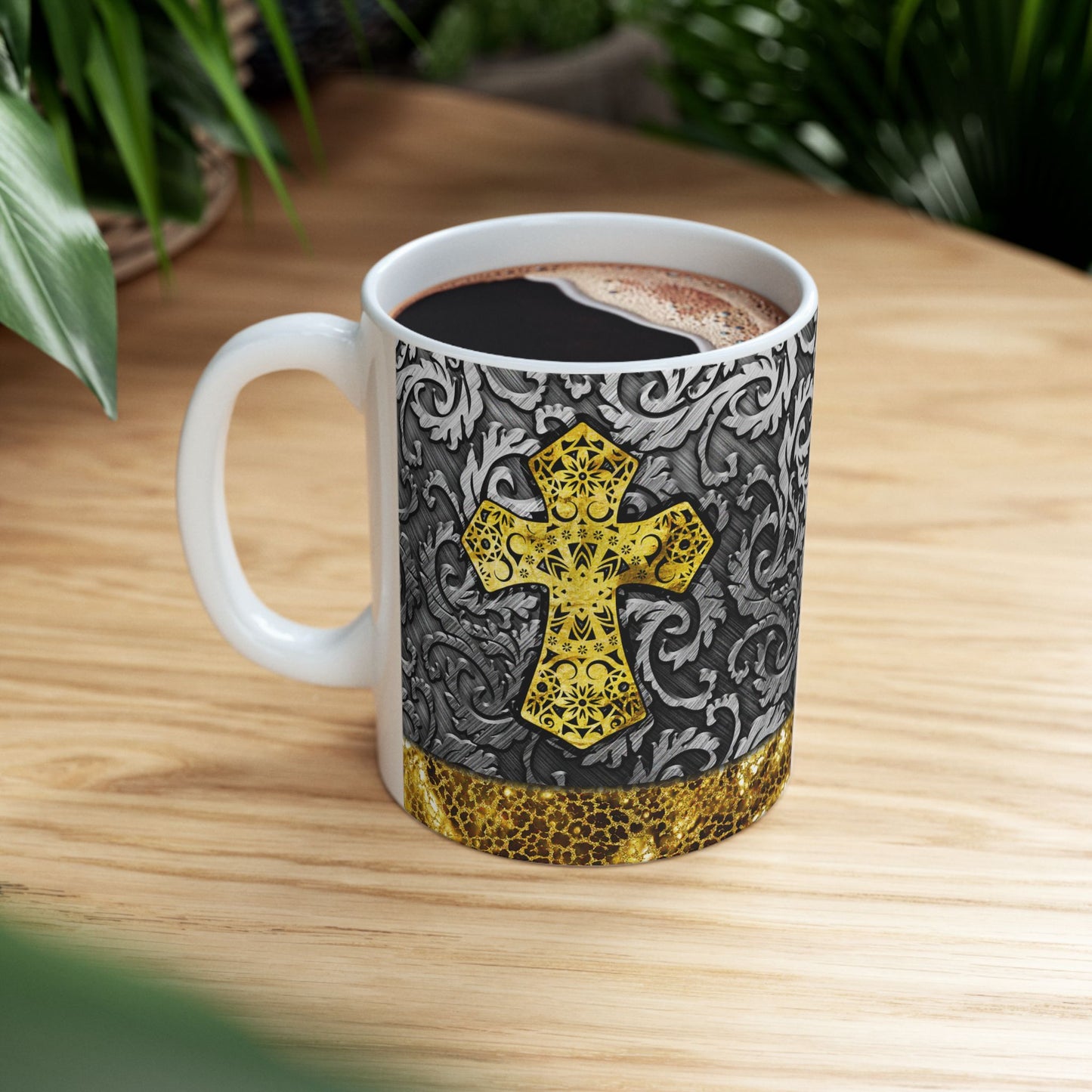 Artistic Mug - Gold Cross