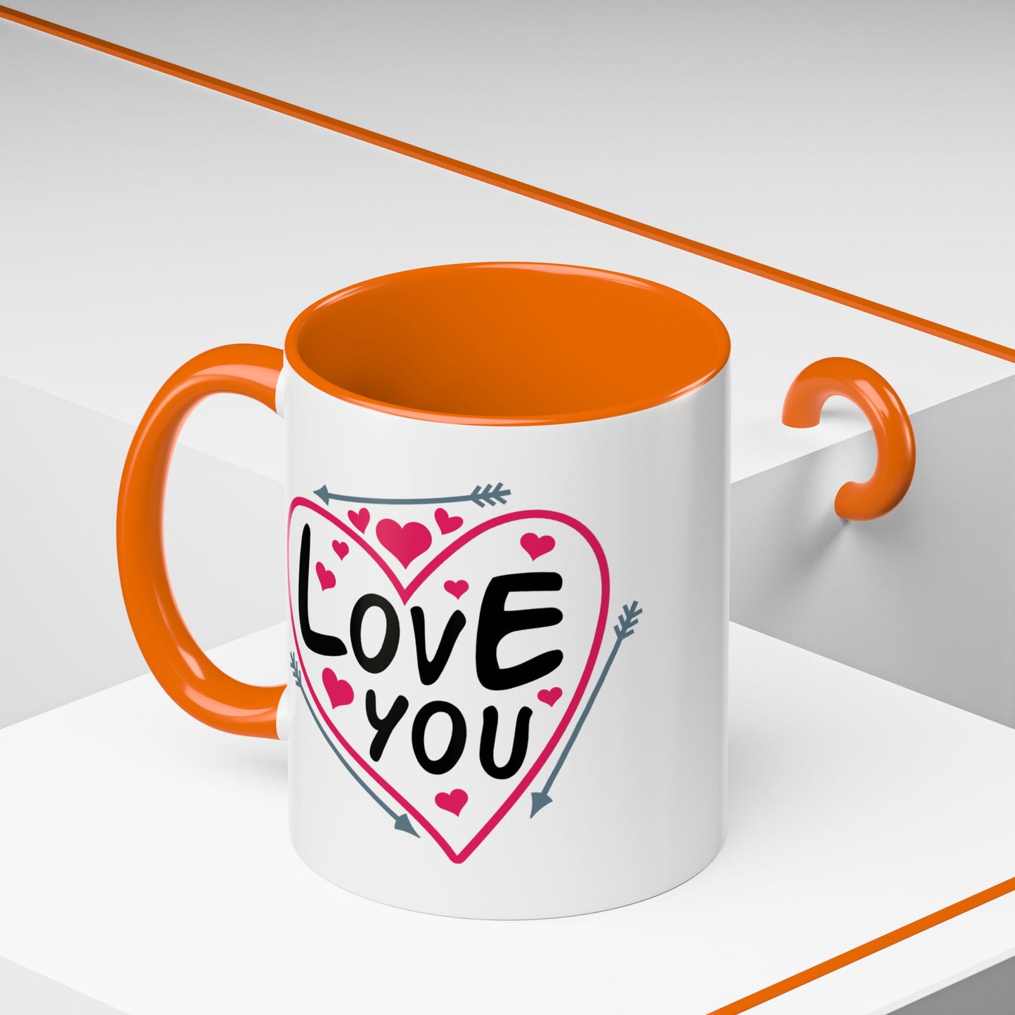 Valentine's Day Mug - Love You Heart Arrows
