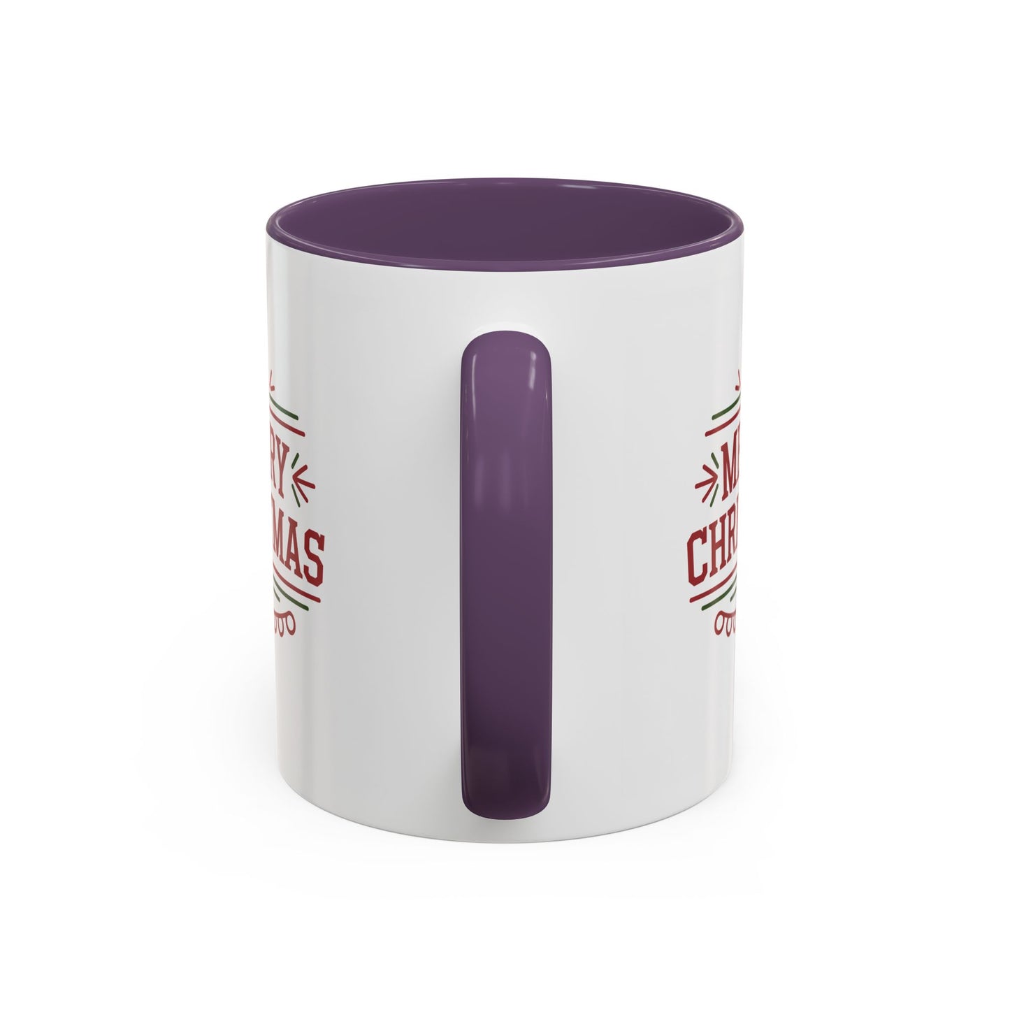 Christmas Mug - Merry Christmas Maroon Text Tree Star