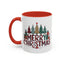 Christmas Mug - Merry Christmas Tartan Text Trees Presents