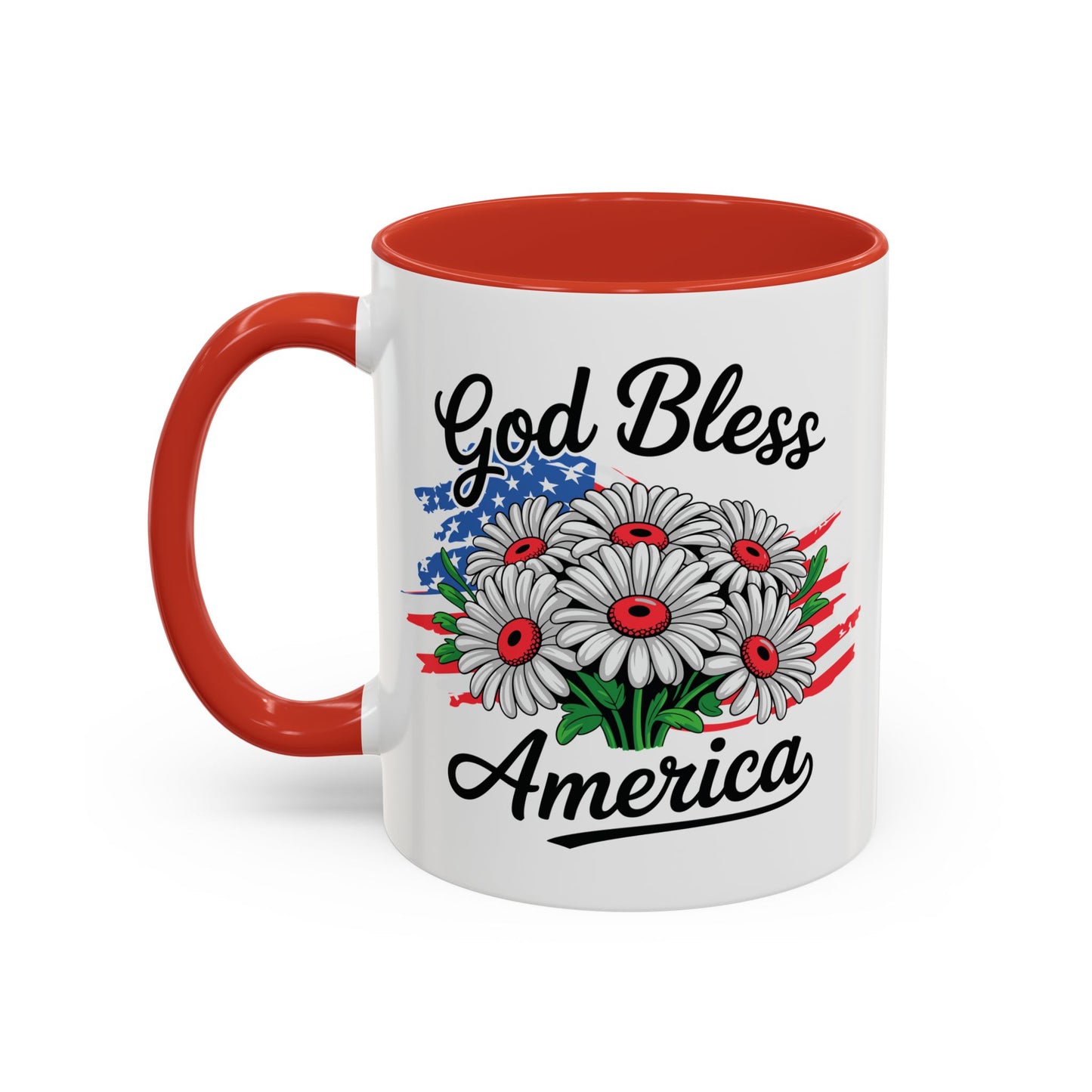 4th of July Mug - God Bless America Daisies