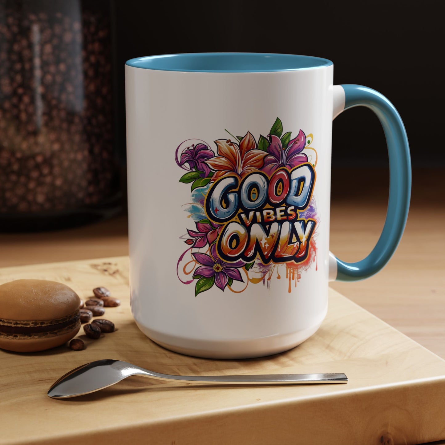 Wellness Mug - Good Vibes Only Graffiti Flowers