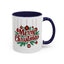 Christmas Mug - Merry Christmas Maroon Text Ornaments