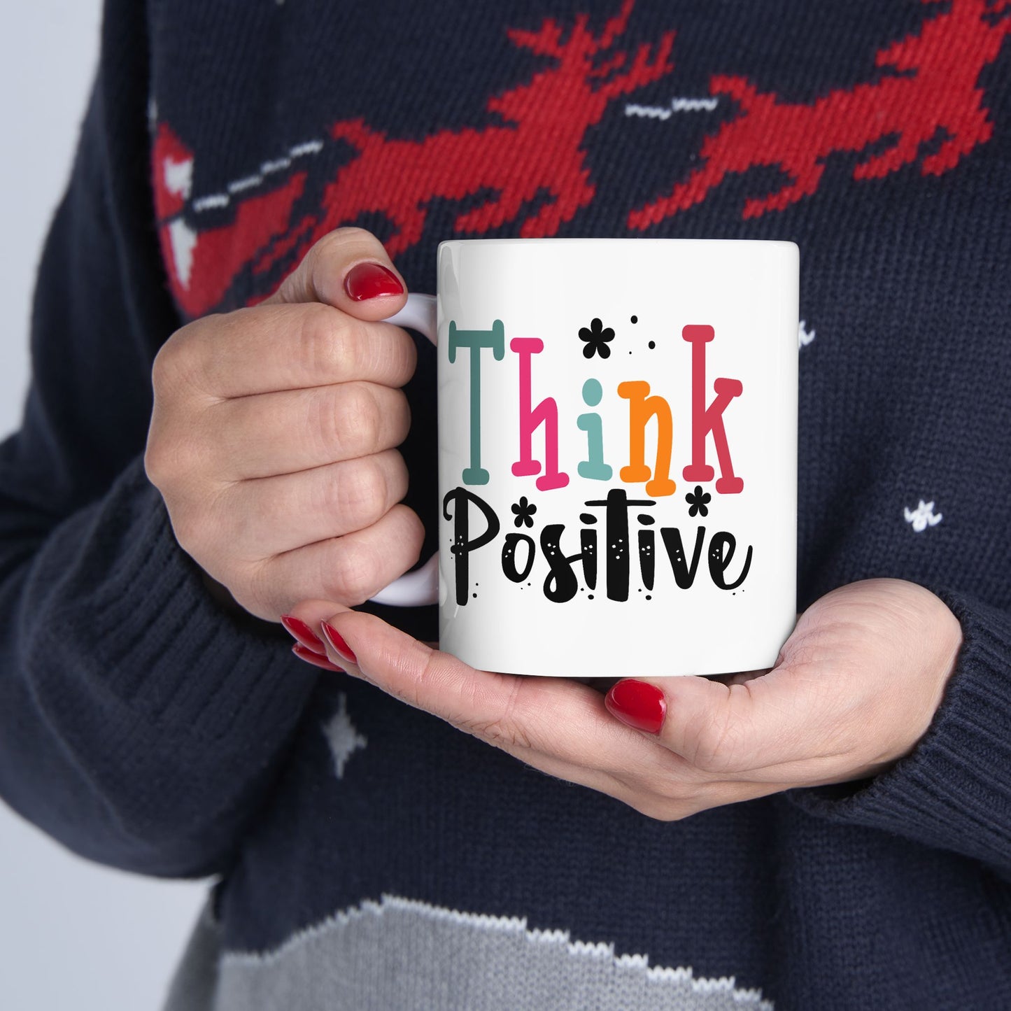 Wellness Mug - Think Positive Decorative Text