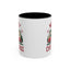 Christmas Mug - Merry Christmas Maroon Text Camper Trees Snowflakes