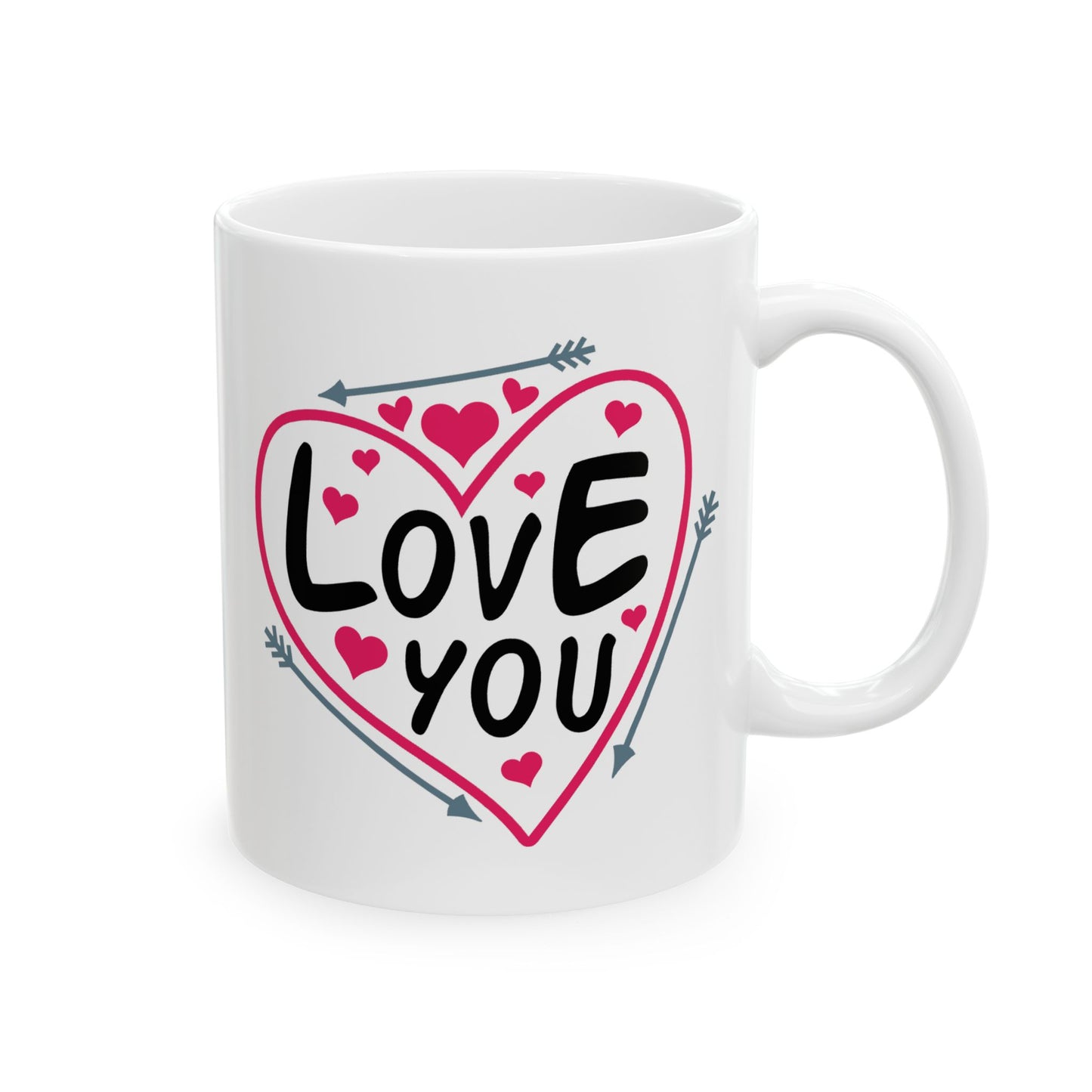 Anniversary Mug - Love You Heart & Arrows