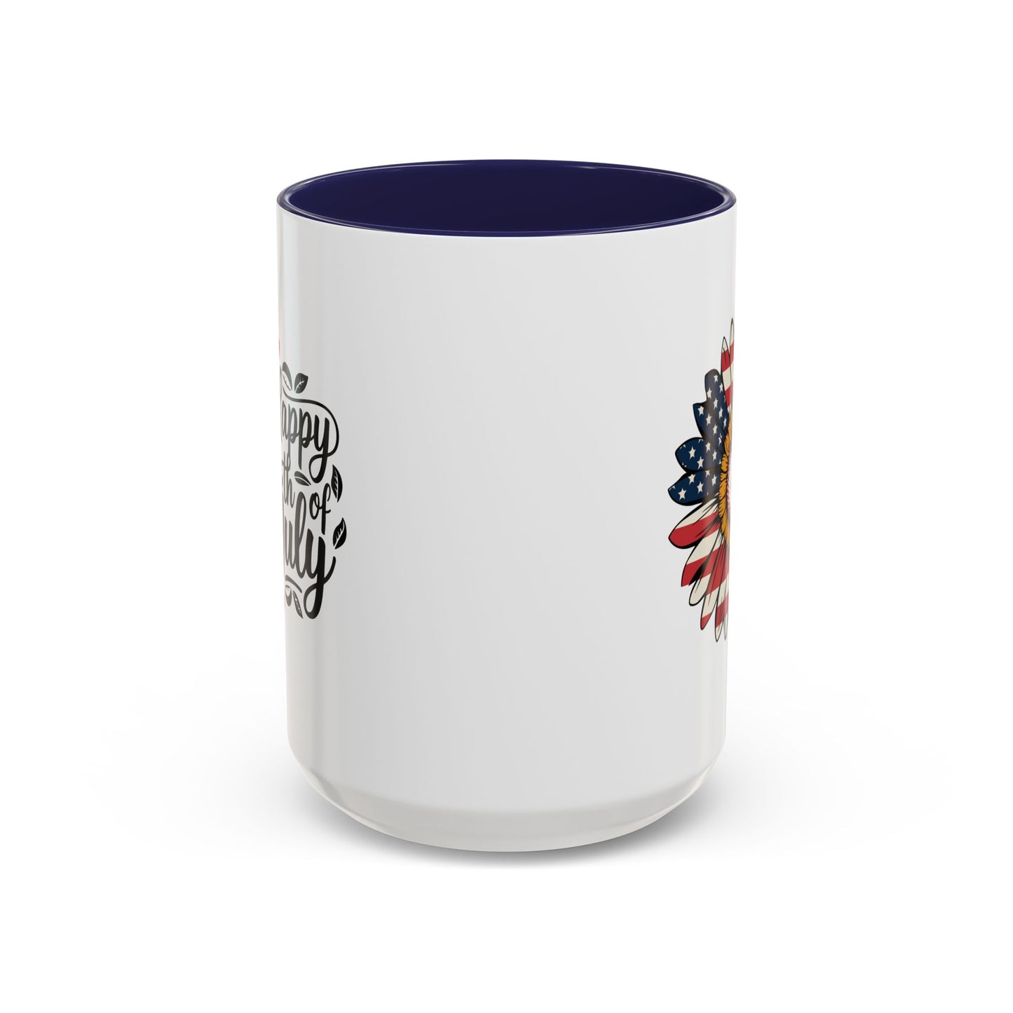4th of July Mug - Happy 4th of July Sunflower USA Flag