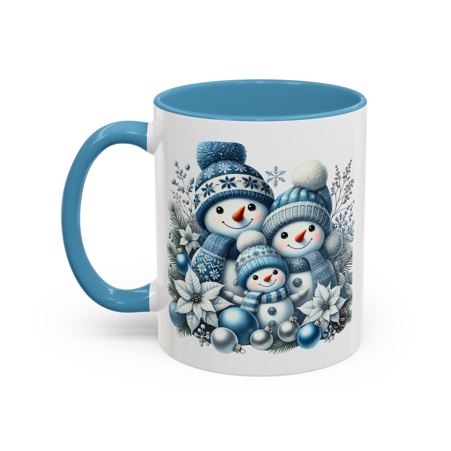 Christmas Mug - Blue Snowman Family