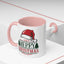 Christmas Mug - Merry Christmas Green & Red Text Red Hat